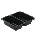 Plastová zatavovací miska 2D černá PP 227x178x40 mm ideal pack®