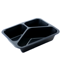 Plastová zatavovací miska 3D černá PP 227x178x40 mm ideal pack®