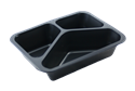 Plastová zatavovací miska LIGHT 3D černá PP 227x178x40 mm ideal pack®