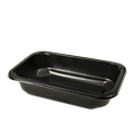 Plastová zatavovací miska PP 178x113x40 mm na polévku černá PP 500 ml ideal pack®