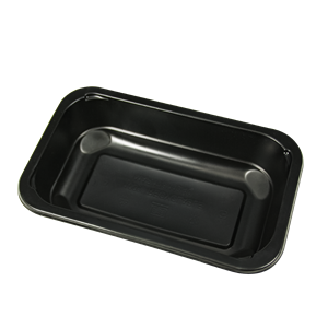 Plastová zatavovací miska PP 178x113x40 mm na polévku černá PP 500 ml ideal pack®