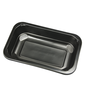 Plastová zatavovací miska PP 178x113x50 mm na polévku černá PP 600 ml ideal pack®