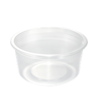Plastová zatavovací miska na polévku PP 350 ml kulatá transparentní O115 mm