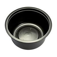 Plastová zatavovací miska na polévku PP 350 ml kulatá černá O115 mm