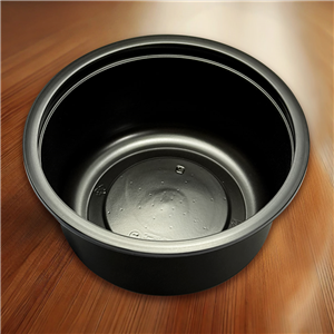 Plastová zatavovací miska na polévku PP 350 ml kulatá černá O115 mm