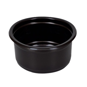 Plastová zatavovací miska na polévku PP 350 ml kulatá černá O115 mm
