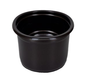 Plastová zatavovací miska na polévku PP 450 ml kulatá černá O105 mm