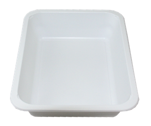 Plastová zatavovací miska 1D bílá PP 227x178x50 mm ideal pack®