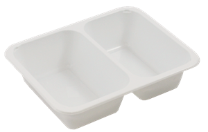 Plastová zatavovací miska 2D bílá PP 227x178x50 mm ideal pack®