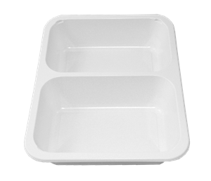 Plastová zatavovací miska 2D bílá PP 227x178x50 mm ideal pack®