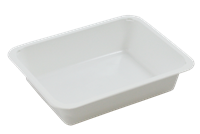 Plastová zatavovací miska 1D bílá PP 227x178x40 mm ideal pack®