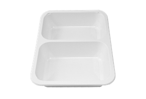 Plastová zatavovací miska 2D bílá PP 227x178x40 mm ideal pack®
