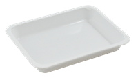 Plastová zatavovací miska 1D bílá PP 227x178x30 mm ideal pack®