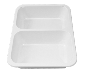 Plastová zatavovací miska 2D bílá PP 227x178x30 mm ideal pack®
