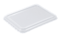 Plastové víčko hranaté PET 234x185x18 mm na zatavovací misky ideal pack®