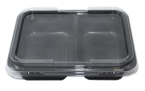 Plastové víčko hranaté PET 234x185x18 mm na zatavovací misky ideal pack®