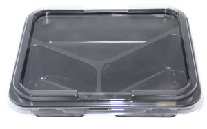 Plastové víčko hranaté PET 234x185x18 mm na zatavovací misky ideal pack®