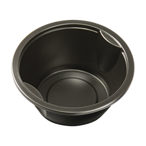 Plastová zatavovací miska na polévku PP 640 ml kulatá černá O149 mm