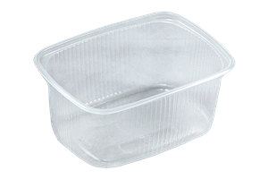 Plastová miska hranatá PP 250 ml 108x82x48 mm ideal pack®