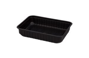 Plastová miska hranatá PP 179x132x37 mm 500 ml černá ideal pack®