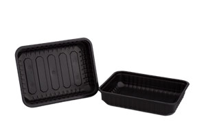 Plastová miska hranatá PP 179x132x37 mm 500 ml černá ideal pack®