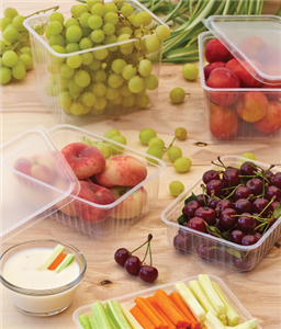 Plastová miska hranatá PP 179x132x37 mm 500 ml černá ideal pack®