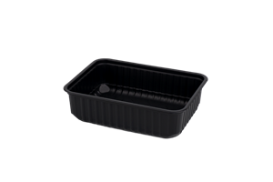 Plastová miska hranatá PP 179x132x46 mm 750 ml černá ideal pack®