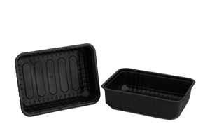 Plastová miska hranatá PP 179x132x46 mm 750 ml černá ideal pack®