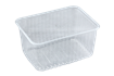 Plastová miska hranatá PP 179x132x89 mm 1500 ml transparentní žebrovaná ideal pack® bal/50 ks