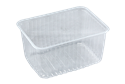 Plastová miska hranatá PP 179x132x89 mm 1500 ml transparentní žebrovaná ideal pack® bal/50 ks