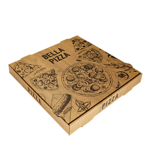 Krabice na pizzu 32x32x4 cm hnědá BELLA PIZZA ideal pack®