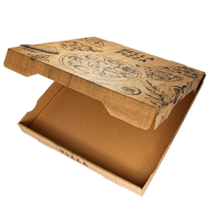 Krabice na pizzu 32x32x4 cm hnědá BELLA PIZZA ideal pack®