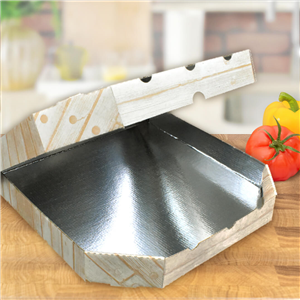 Krabice na pizzu 36x36x4 cm s ALU hnědá kuchař ideal pack®