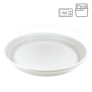 Plastový talíř PP 22 cm mělký opakovaně použitelný párty