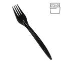 Plastová vidlička PS 18 cm černá light opakovaně použitelná párty