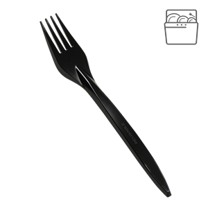 Plastová vidlička PS 18 cm černá light opakovaně použitelná párty
