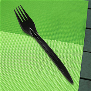 Plastová vidlička PS 18 cm černá light opakovaně použitelná párty