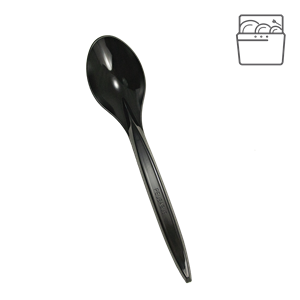 Plastová lžíce PS 18 cm černá light opakovaně použitelná párty