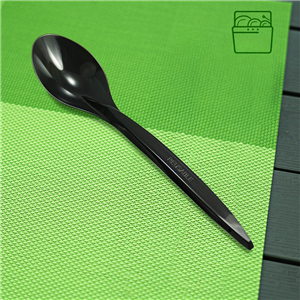 Plastová lžíce PS 18 cm černá light opakovaně použitelná párty