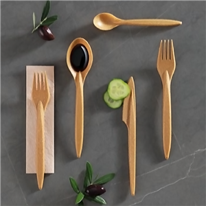 Lžička EKO kompozit dřevo/plast (WPC) 13,5 cm párty
