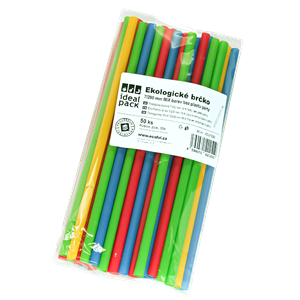 Ekologické brčko 7/200 mm MIX barev bez plastu ideal pack®