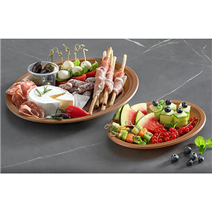 Talíř EKO kompozit dřevo/plast (WPC) 31 cm oválný párty