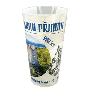 Plastový kelímek PP vratný s klipem 500 ml nápojový „Hrad Přimda“