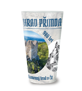 Plastový kelímek PP vratný s klipem 500 ml nápojový „Hrad Přimda“