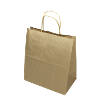 Papírová taška s krouceným uchem 240+140x280 mm hnědá