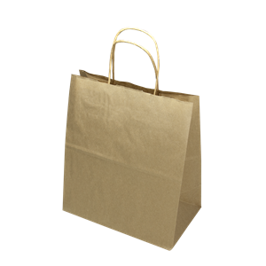 Papírová taška s krouceným uchem 240+140x280 mm hnědá