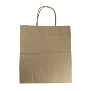 Papírová taška s krouceným uchem 240+140x280 mm hnědá
