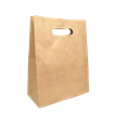 Papírová taška s průhmatem 220+100x280 mm hnědá
