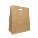 Papírová taška s průhmatem 320+160x390 mm hnědá