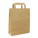 Papírová taška s plochým uchem 220+100x280 mm hnědá